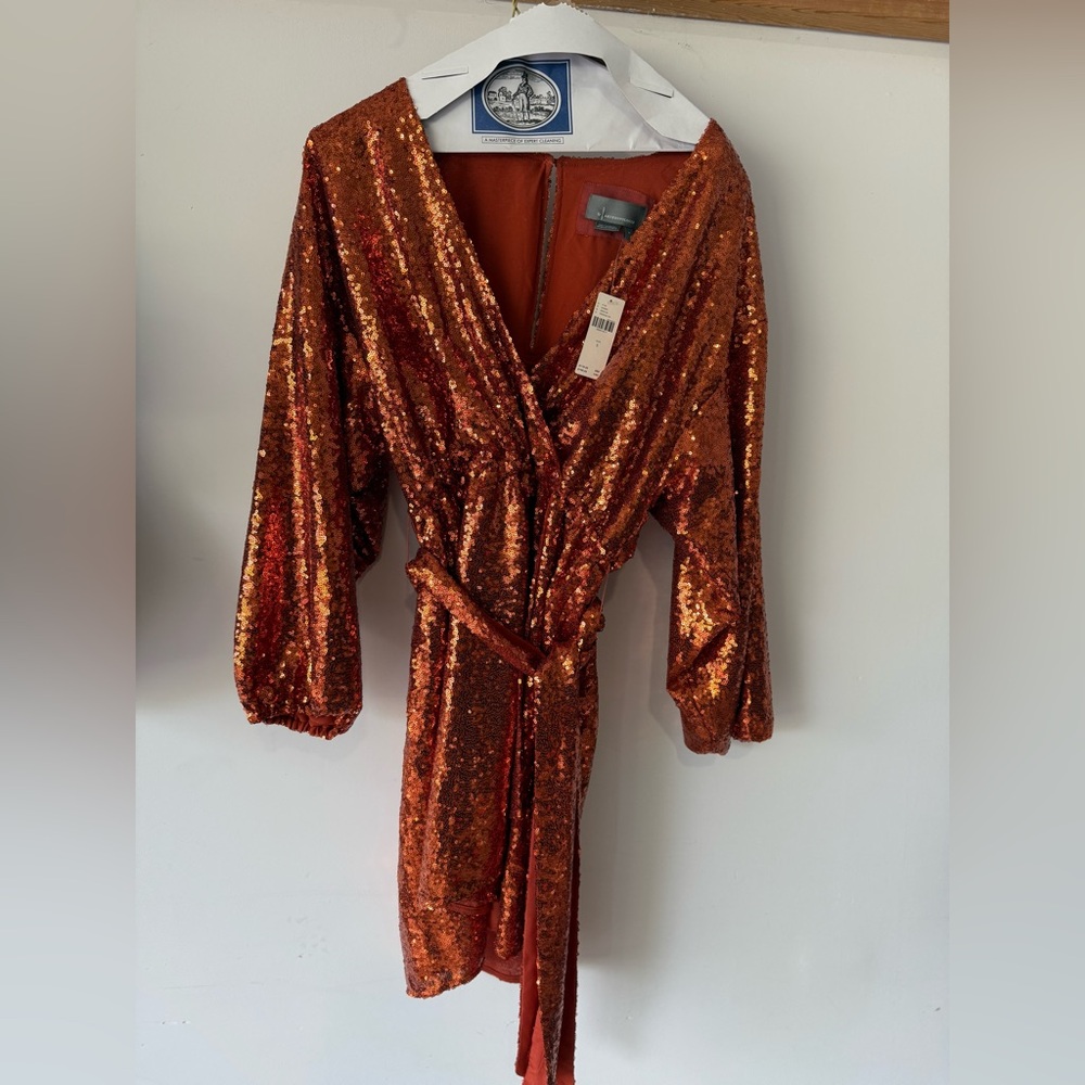 Anthropologie Sequin dress in Shimmering Copper